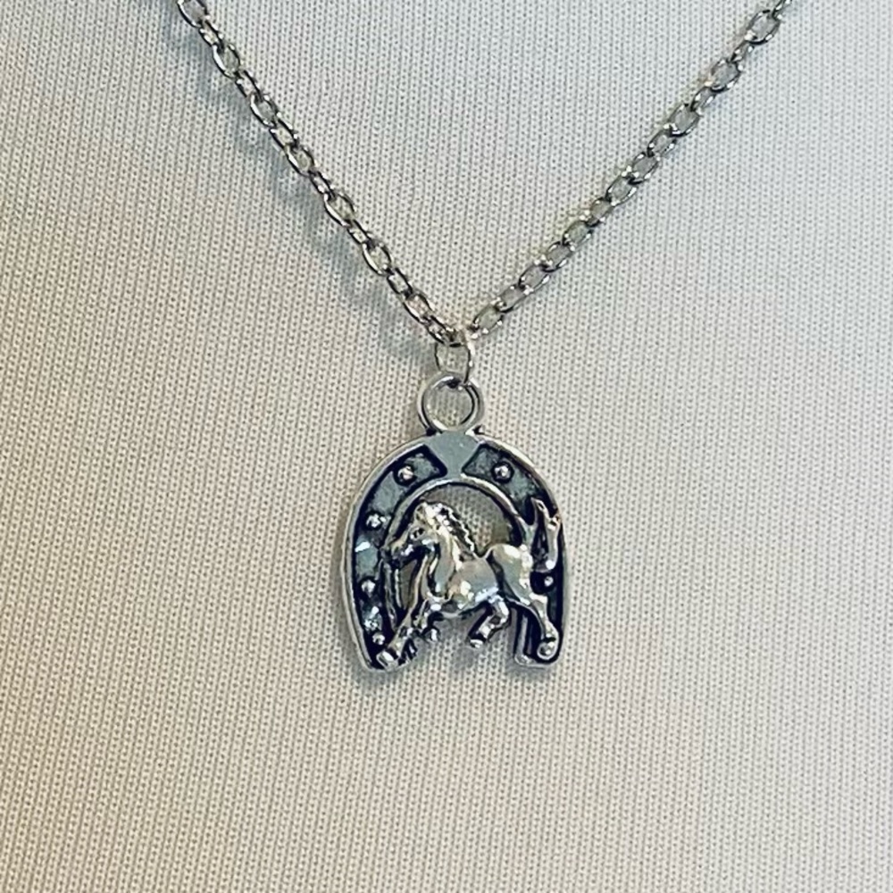 Silver Horse Pendant Necklace
